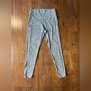 aerie Womens Chill-Play-Move Fleece Lined Leggings Size L Heather Gray Pockets